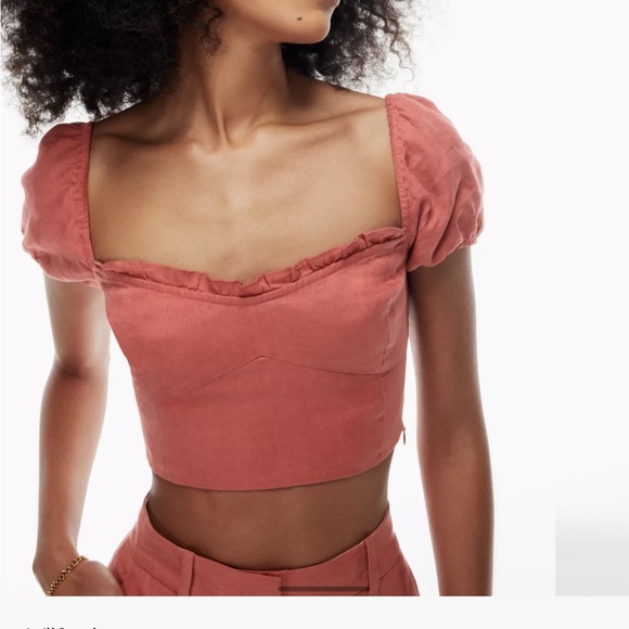 BNWT Wilfred Wander Linen Bustier Blouse Top sold out Black size small - Picture 3 of 6